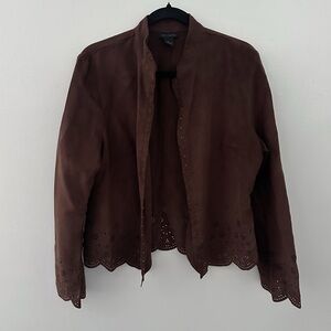 The Limited Brown Women's Suede Jacket cutout  - cottagecore stylish and chic
